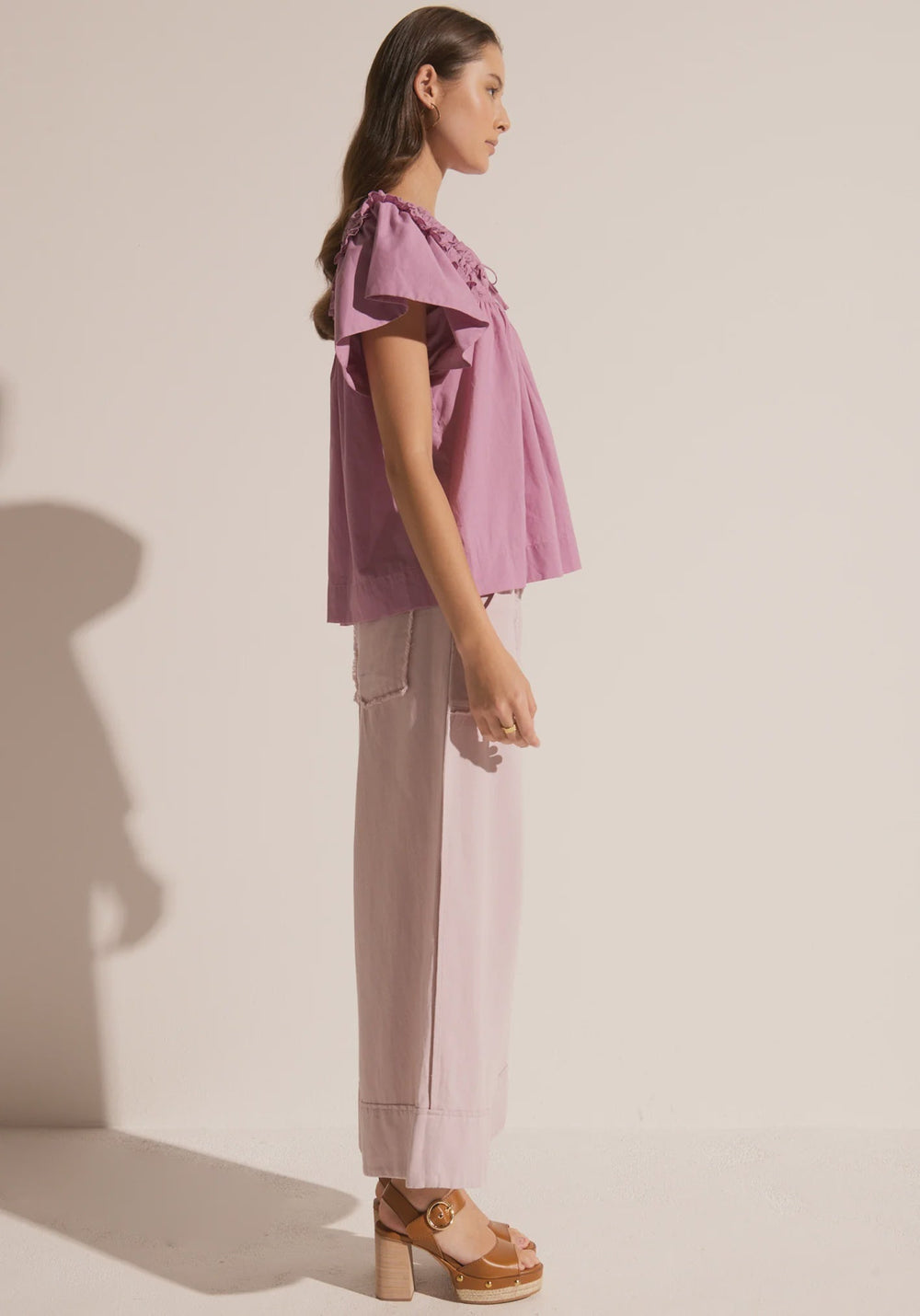 Clover Ruffle Top Magenta Tops POL