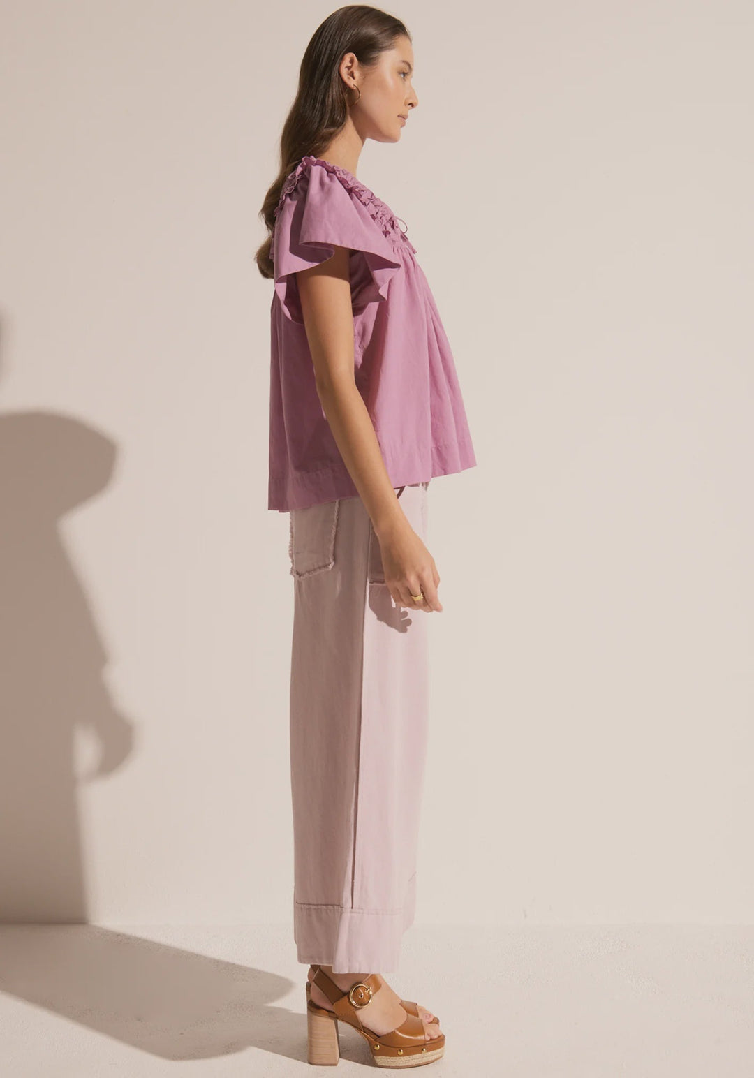 Clover Ruffle Top Magenta Tops POL