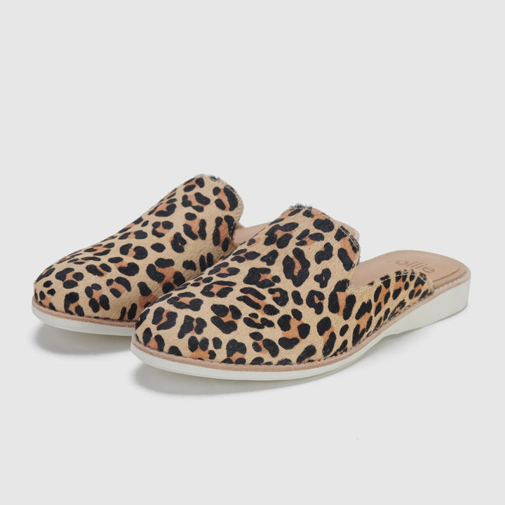 Derby Mule Camel Leopard Shoes Rollie