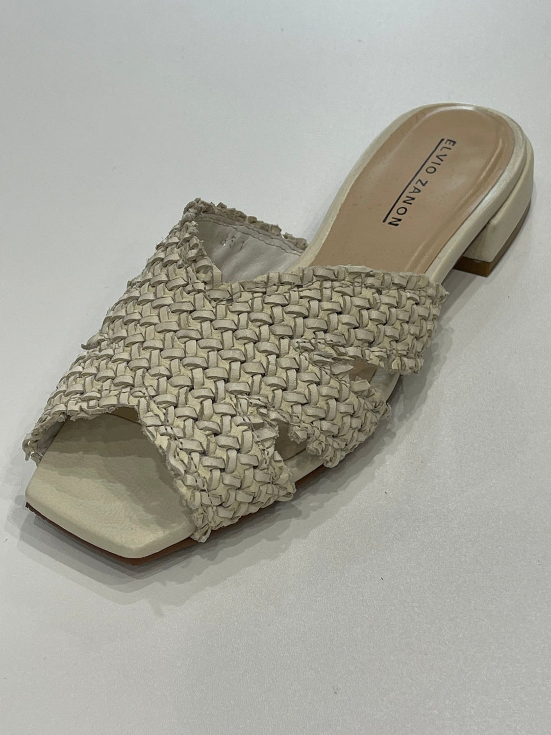 Elvio Zanon Leather Camelia Slides - Beige Shoes Elvio Zanon