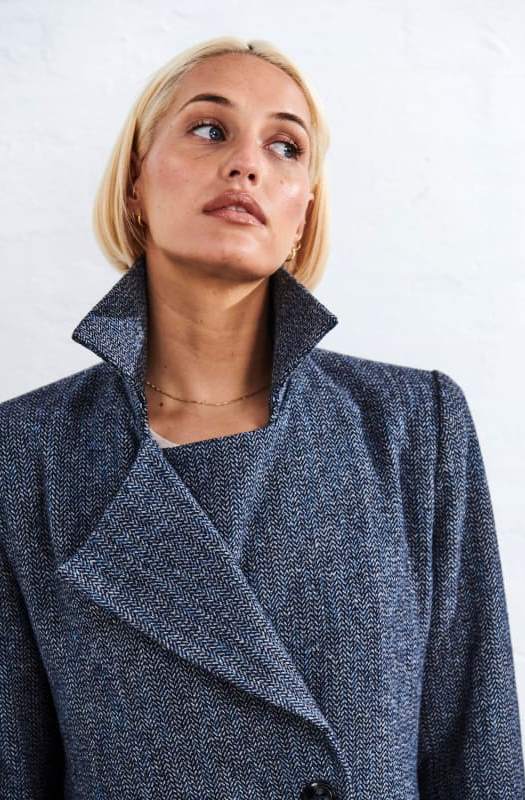 Etta Coat - Navy Tweed Coats & Jackets Kireina   