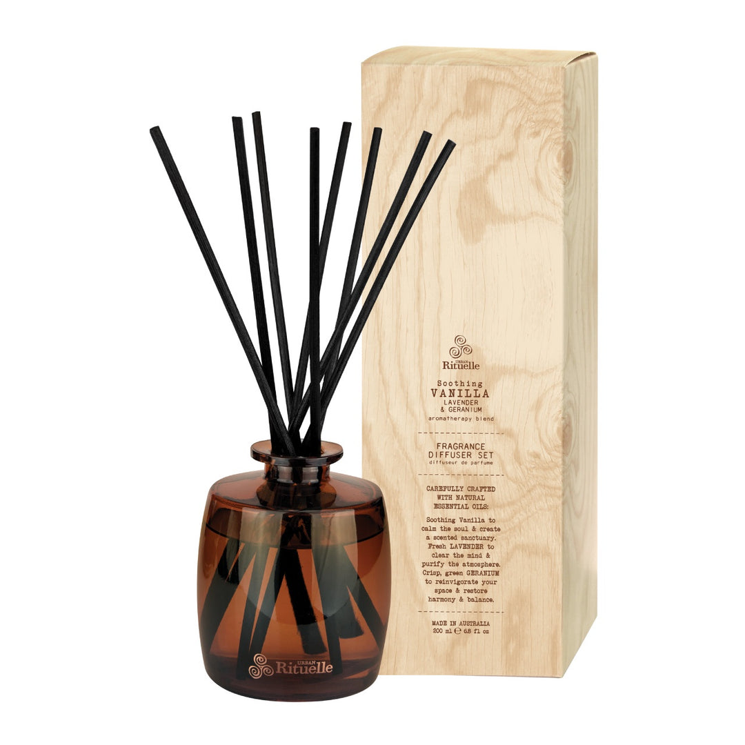 Vanilla, Lavender & Geranium Fragrance Diffuser Set | 220ml air freshener Urban Rituelle   