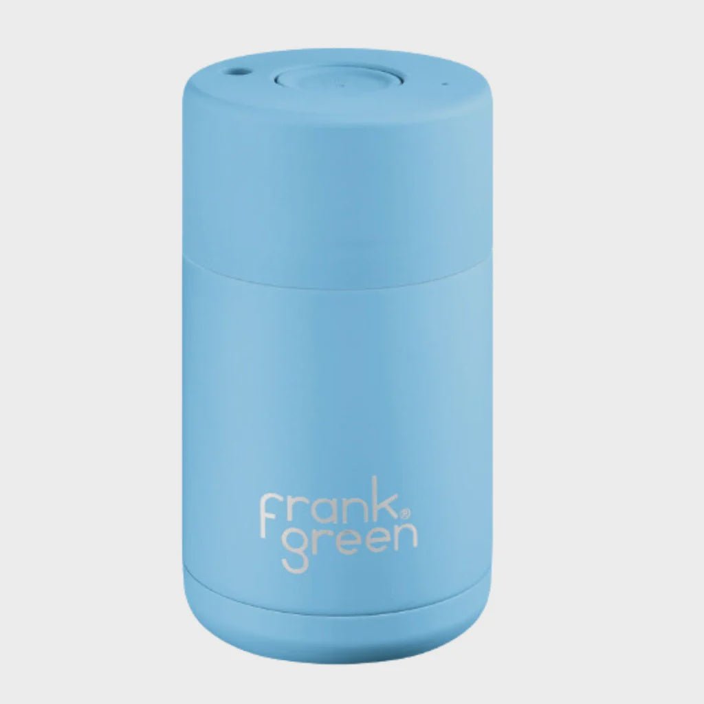Frank Green 12oz / 340ml Reusable Cup push button - Sky Blue Drink Bottles Frank Green