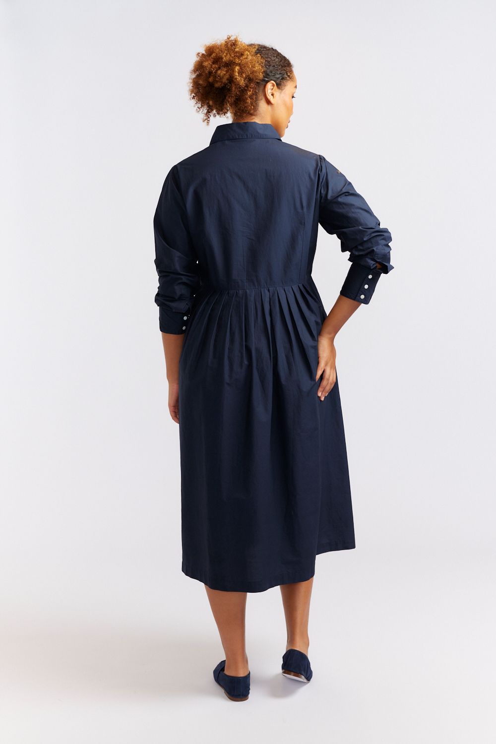 Juniper Dress - Navy Poplin Dresses Alessandra   