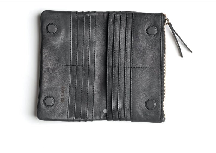 Hut Large Weave Wallet Black Purse JuJu