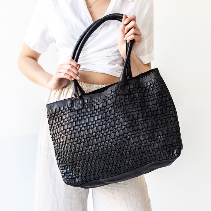 Juju Woven Tote Bags JuJu Black