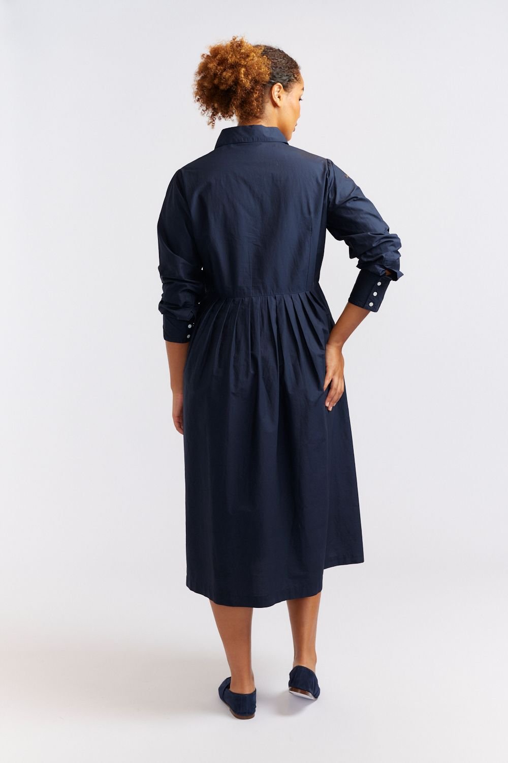 Juniper Dress - Navy Poplin Dresses Alessandra