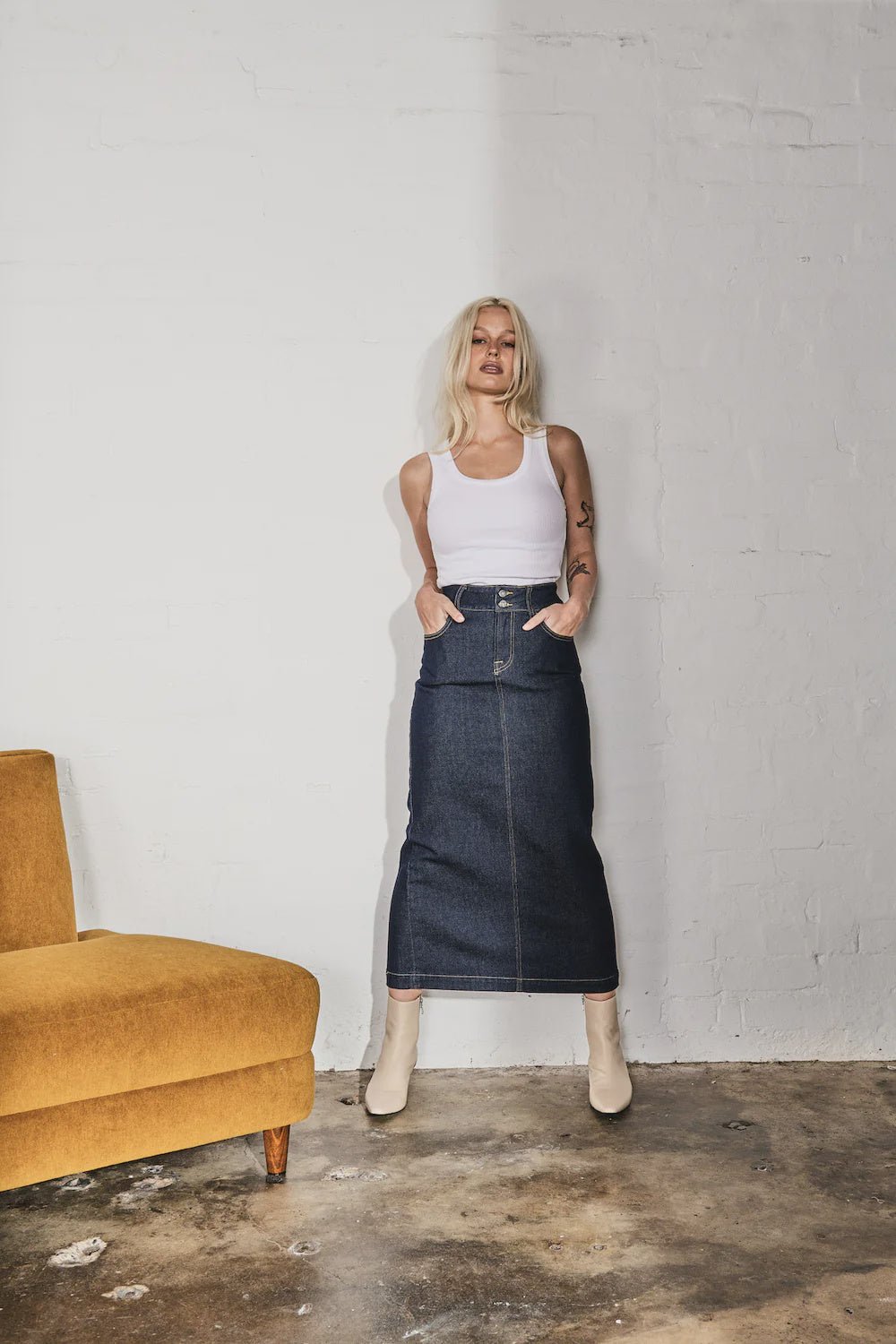 Kireina Joni Skirt - Indigo skirt Kireina