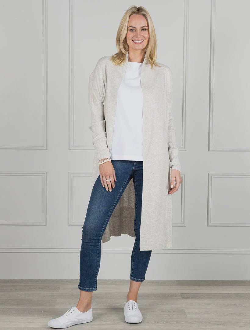 launceston Longline Cardigan - Grey cardigan zjoosh