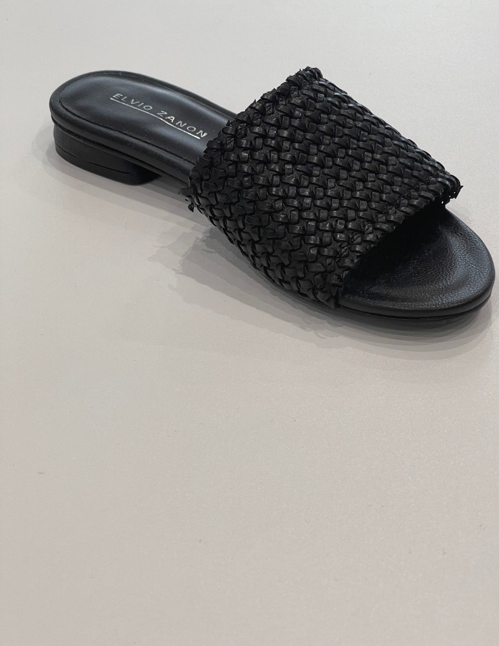 Leather Intreccio Black Slides EN2111XN NERO *SALE Last Ones* Shoes Elvio Zanon