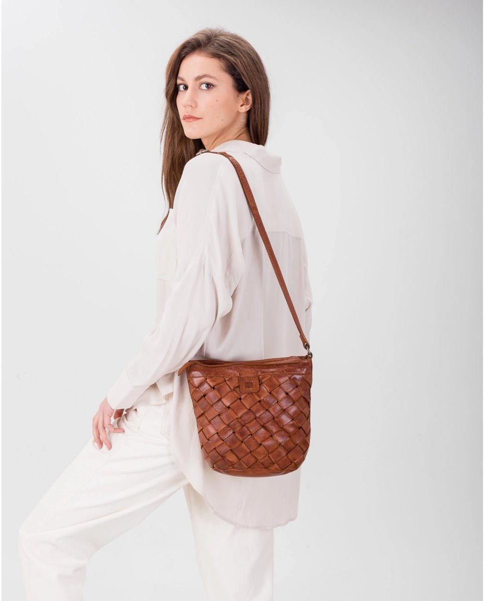 Lewisberg Leather Cross Body Bag - Tan / brown / Black LEI2L Handbags, Wallets & Cases Biba