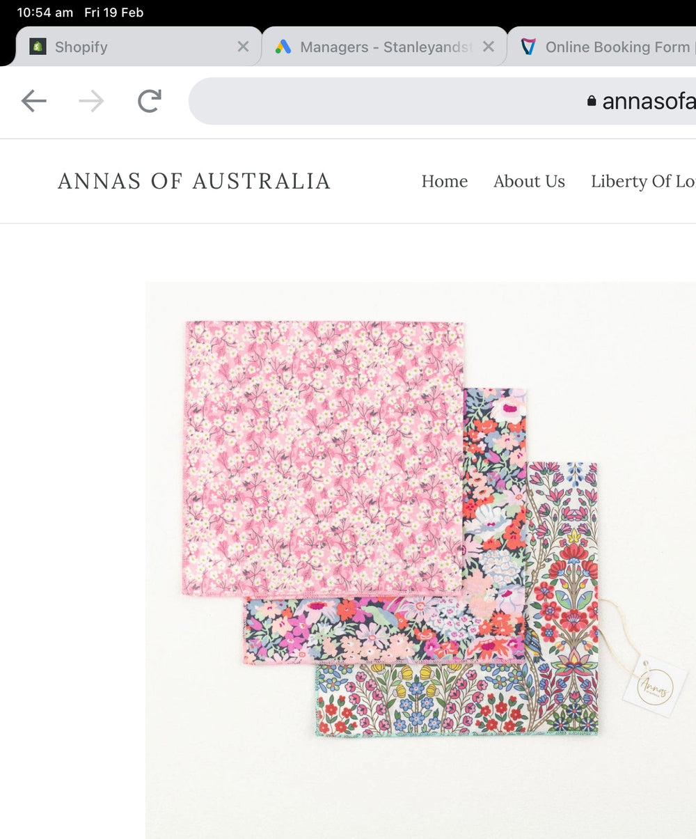 Liberty Ladie’s Hankerchief - Liberty Print Accessories Annas of Australia