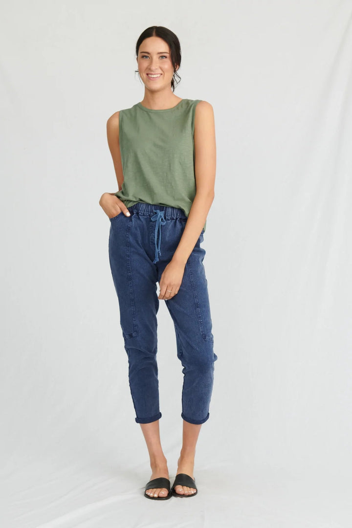Lulu Venice Beach Tank Tee Shirts Lu Lu XS Khaki
