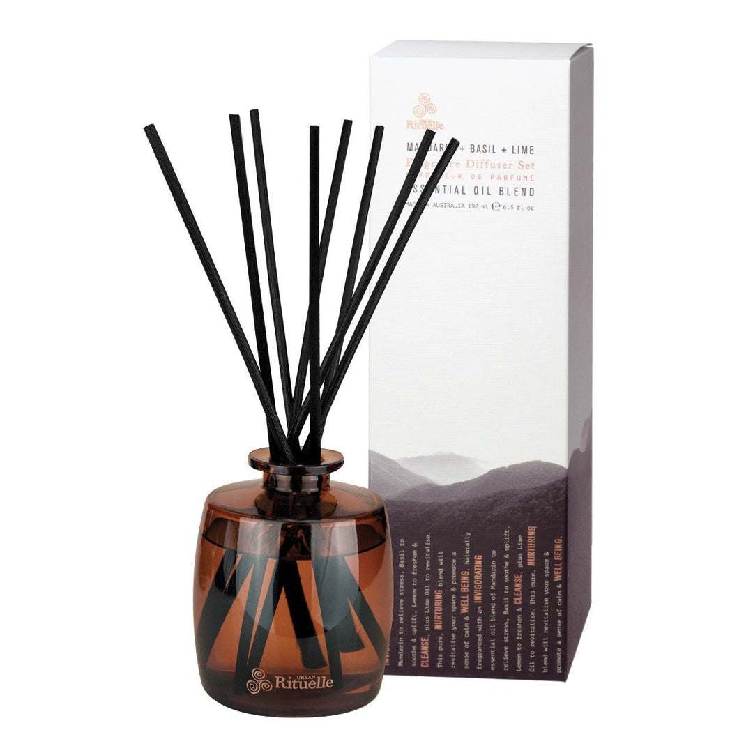 Mandarin, Basil & Lime Fragrance Diffuser Set | 220ml Candles Urban Rituelle