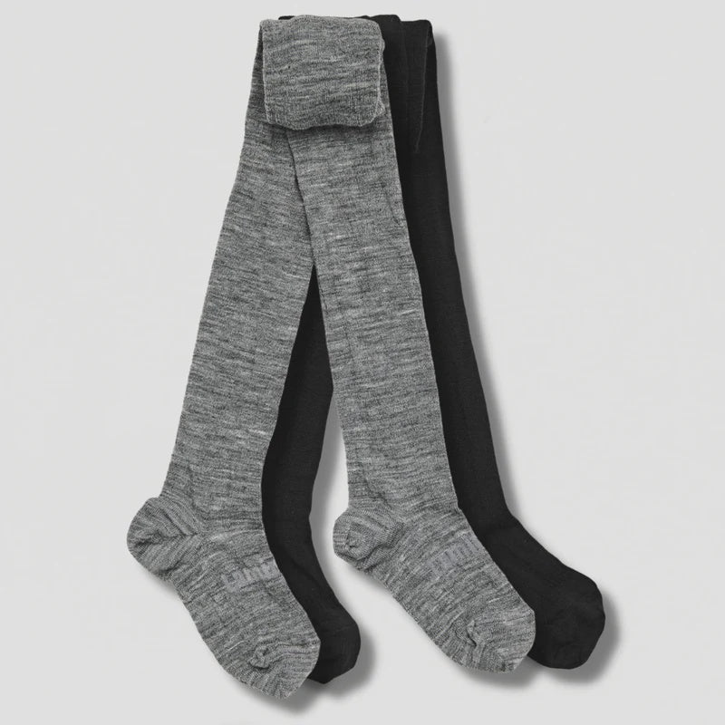 Lamington Merino Wool Flat Knit Plain Tights Black, Grey or Navy socks Lamington   