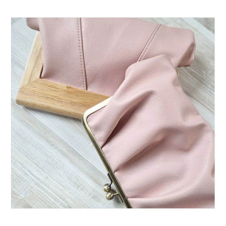 Moy Leather/Timber Clutch Blush Bags Moy Tasmania