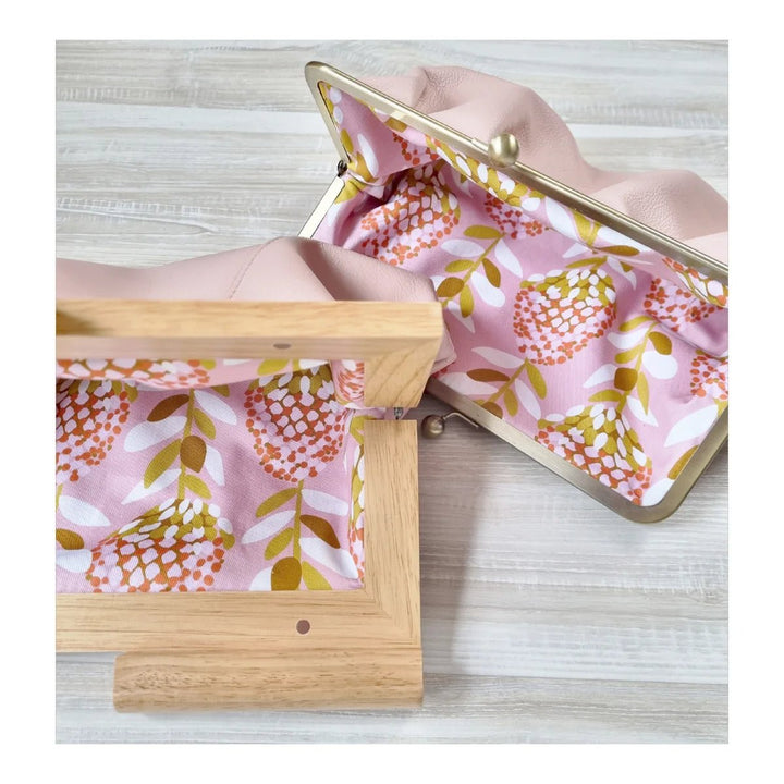 Moy Leather/Timber Clutch Blush Bags Moy Tasmania