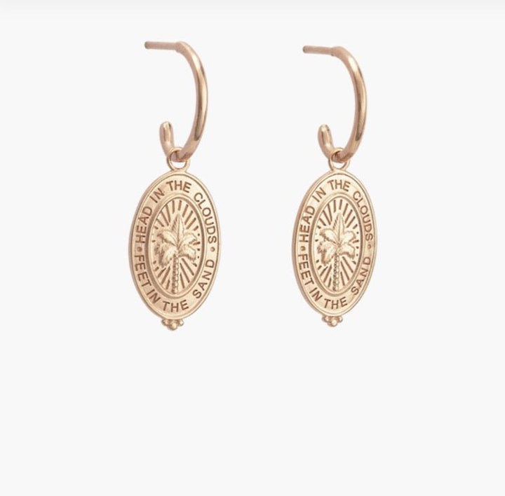 Palm Coin Hoops Rose Gold Jewelery Kirstin Ash Rose Gold