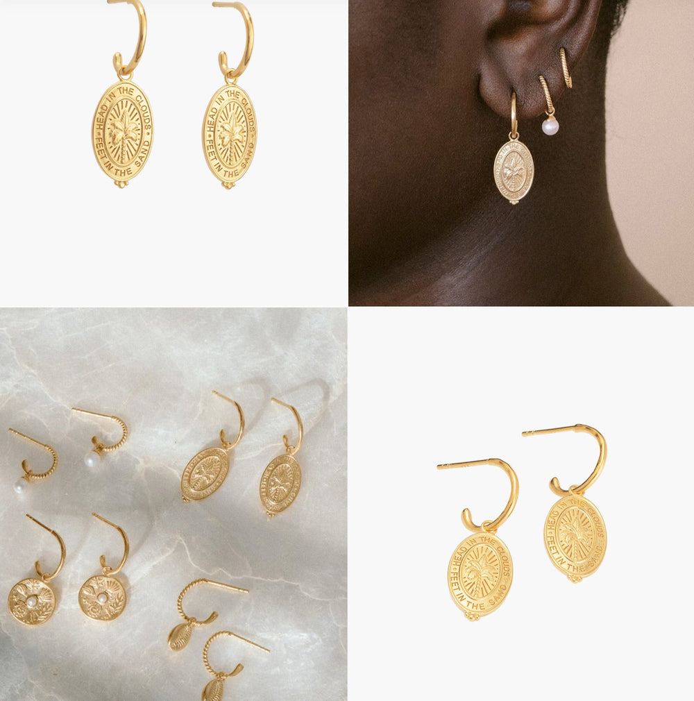 Palm Coin Hoops Rose Gold Jewelery Kirstin Ash