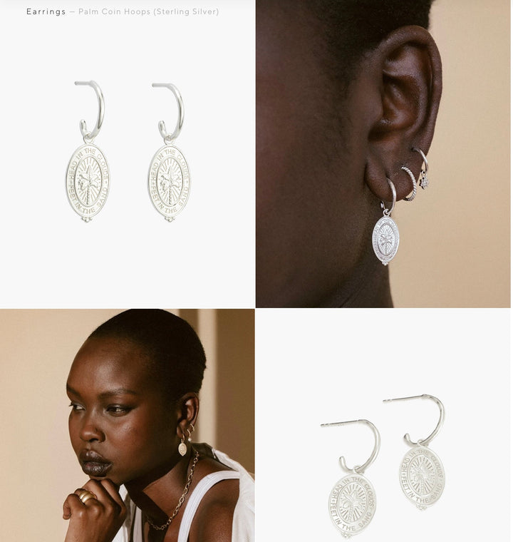 Palm Coin Hoops Rose Gold Jewelery Kirstin Ash