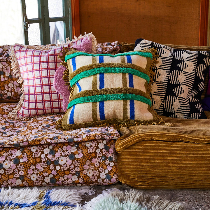 Paxton tufted cushion - Flamingo Pillows Sage & Clare