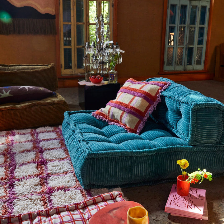 Paxton tufted cushion - Flamingo Pillows Sage & Clare