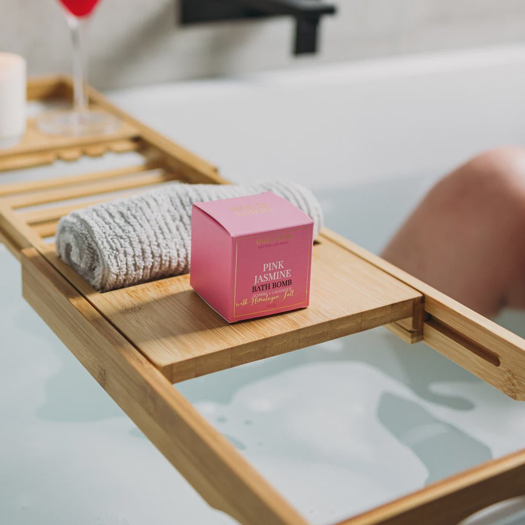 Pink Jasmine Cube Bath Bomb Jasmine x Lavender Bath Bomb Wild Emery Pty Ltd