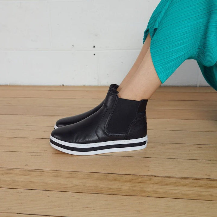 Prickle Boot Black Leather boots Alfie & Evie