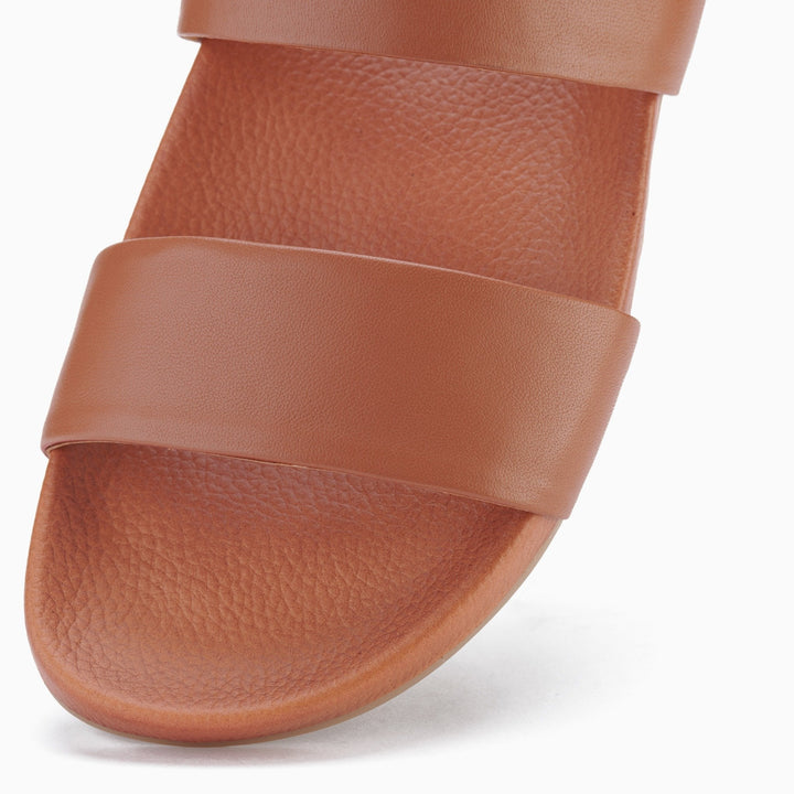 Rollie Tide Strap Sandal - Cognac Shoes Rollie