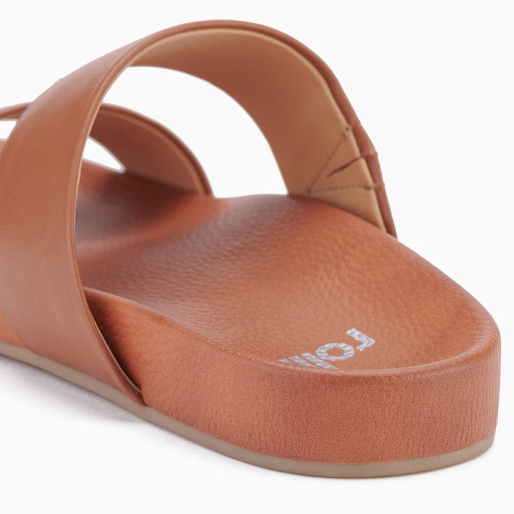 Rollie Tide Strap Sandal - Cognac Shoes Rollie