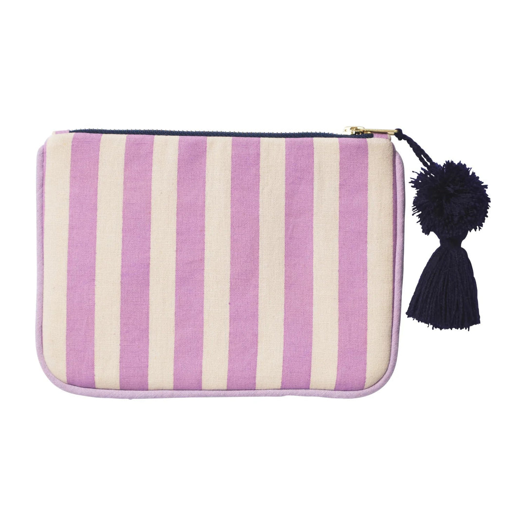 Sage & Clare Amara Pouch - Pink Stripe Cosmetic & Toiletry Bags Sage & Clare