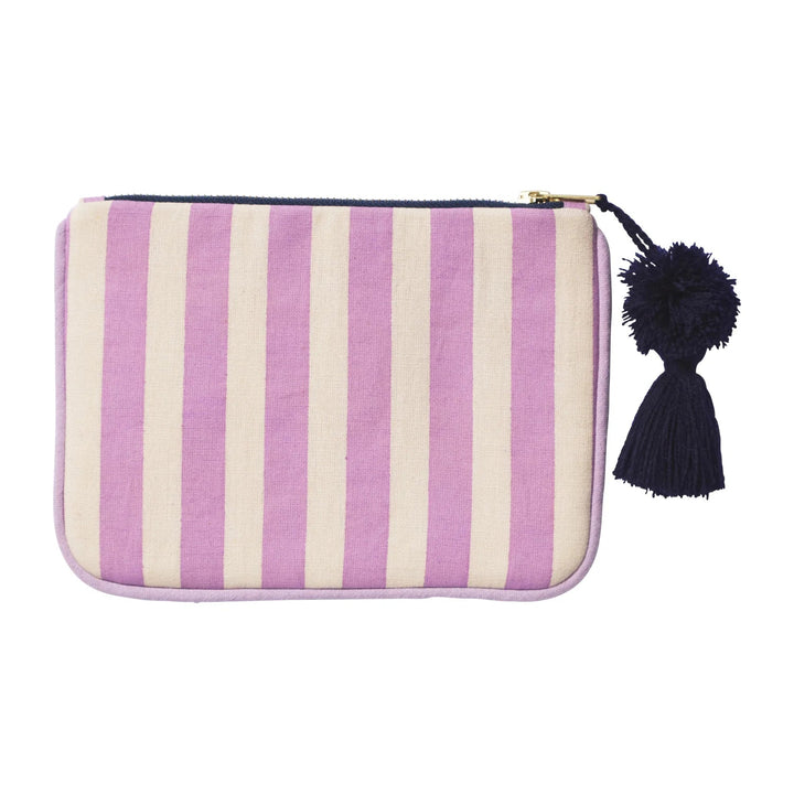 Sage & Clare Amara Pouch - Pink Stripe Cosmetic & Toiletry Bags Sage & Clare
