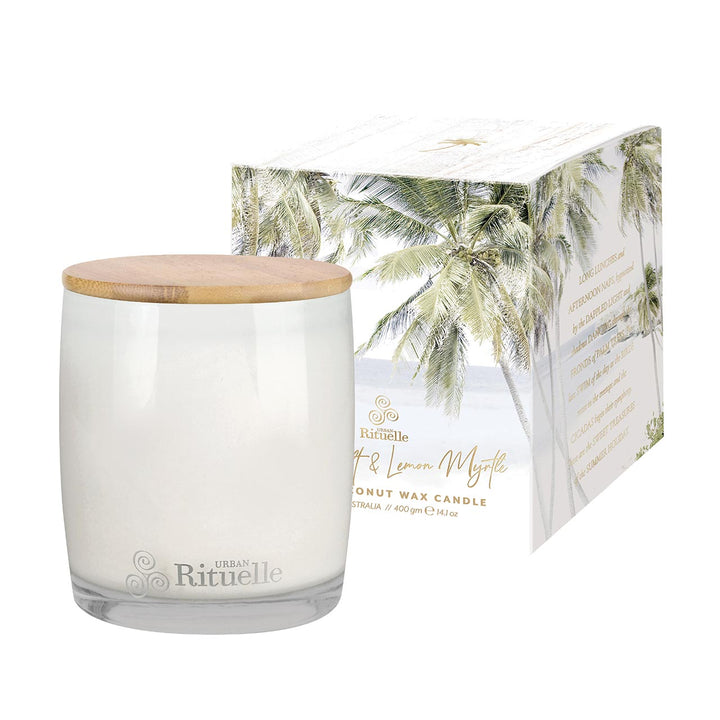Scented Soy Candle - Summer Holiday Sea Salt & Lemon Myrtle 400gm Candles Urban Rituelle