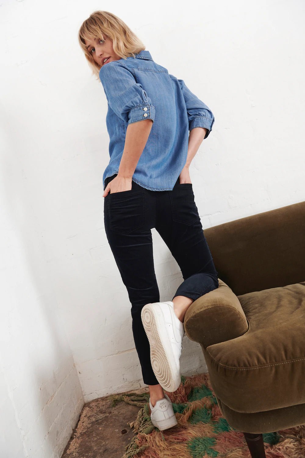 SOHO Navy Cord JEANS Kireina