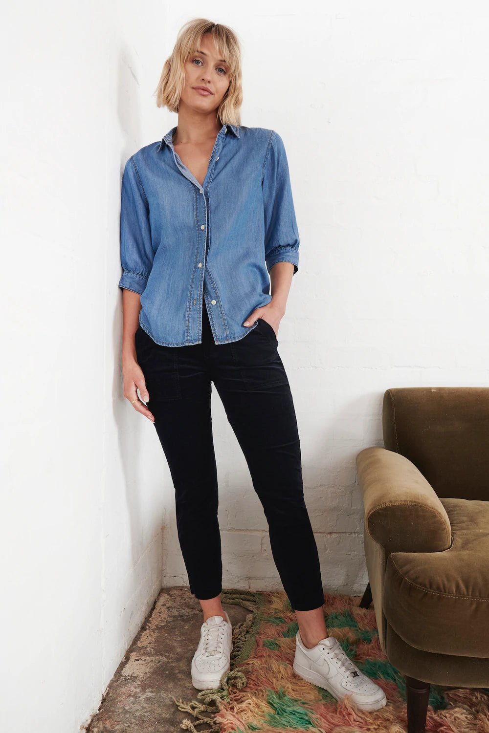 SOHO Navy Cord JEANS Kireina