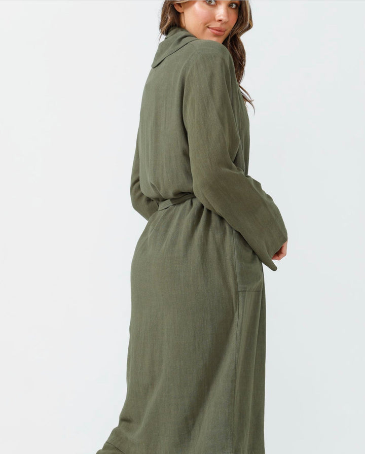 Stay at Home Winter Set Robe - Olive sleepwear Homelove