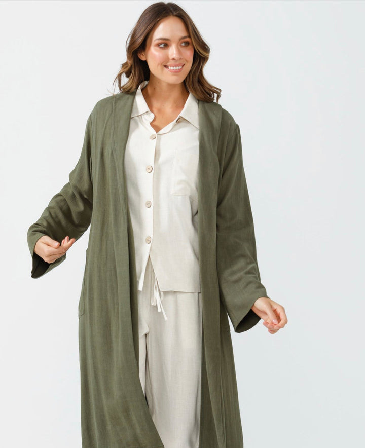 Stay at Home Winter Set Robe - Olive sleepwear Homelove
