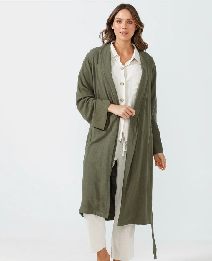 Stay at Home Winter Set Robe - Olive sleepwear Homelove