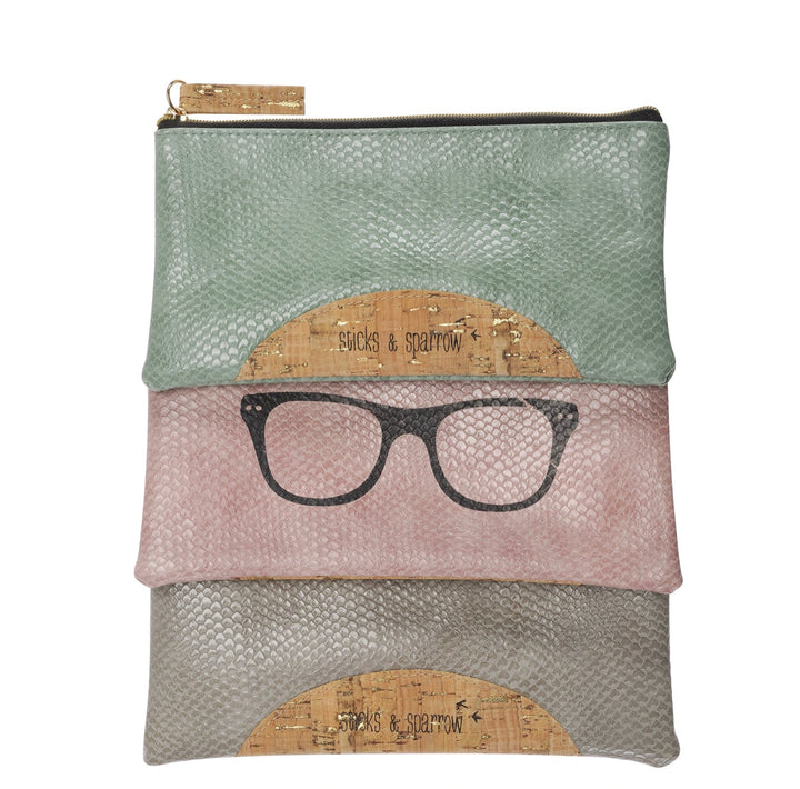 Sunglasses Case - Snakeskin Pouch Sunglasses and Glasses Sticks and Sparrow