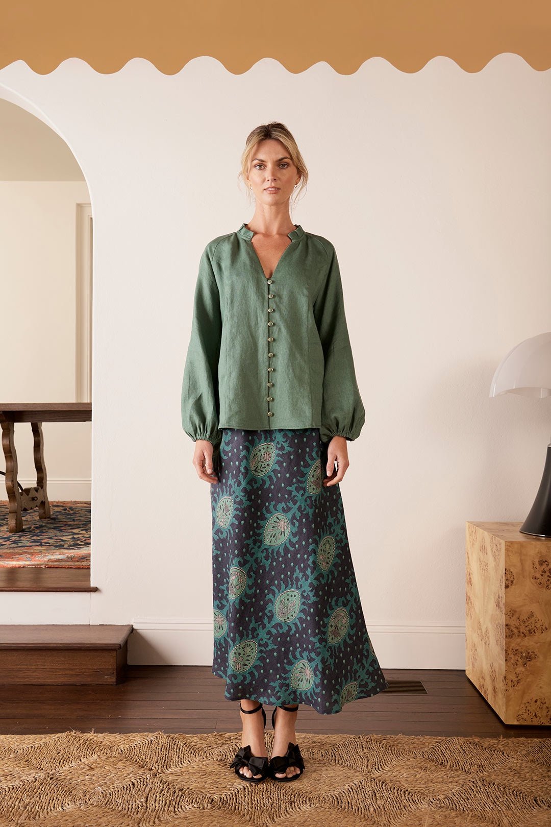 The Dreamer Label Ayala blouse Green dress The Dreamer Label
