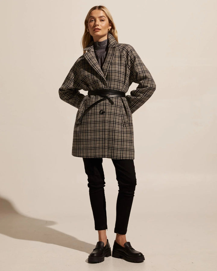 Transit Coat - Black Check Jacket Zoe Kratzmann