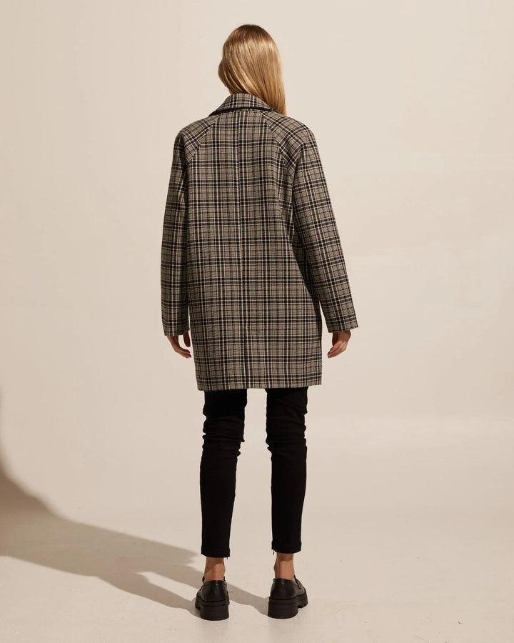 Transit Coat - Black Check Jacket Zoe Kratzmann