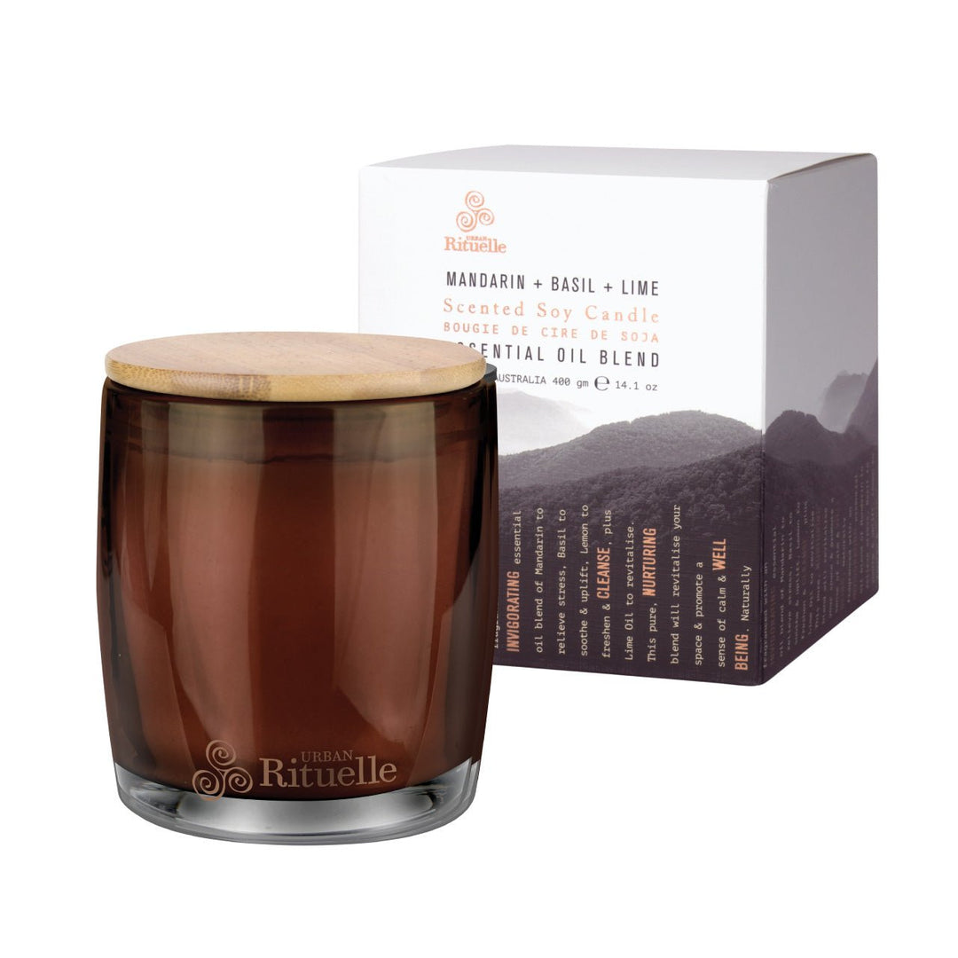 Urban Rituelle 400gm Soy Candle - Mandarin, Basil & Lime Candles Urban Rituelle