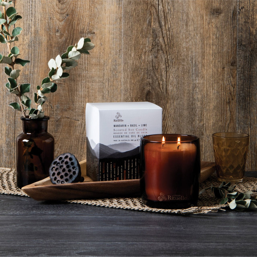 Urban Rituelle 400gm Soy Candle - Mandarin, Basil & Lime Candles Urban Rituelle