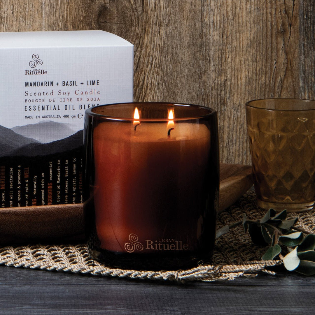 Urban Rituelle 400gm Soy Candle - Mandarin, Basil & Lime Candles Urban Rituelle