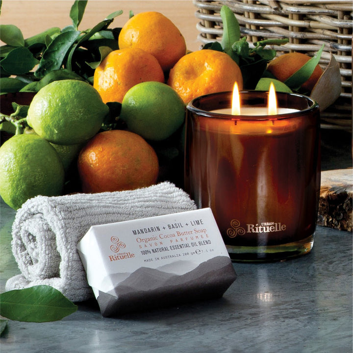 Urban Rituelle 400gm Soy Candle - Mandarin, Basil & Lime Candles Urban Rituelle