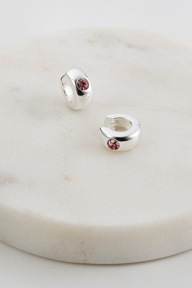 Victoria Huggie Silver - Rose earings Zafino Jewellery