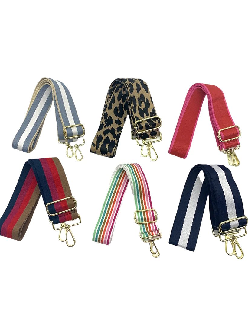 Webbing Bag Strap - Navy / White Handbags zjoosh