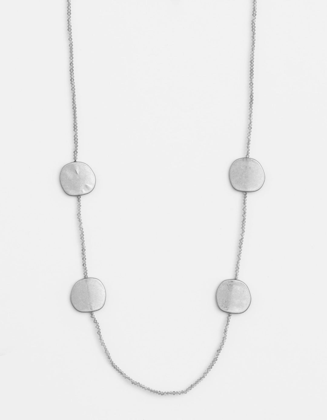 White Beads with Silver discs Necklace Necklace Stella and Gemma   